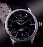 Replica Rolex Cellini Time Watch SS Black Roman Diamond Bezel